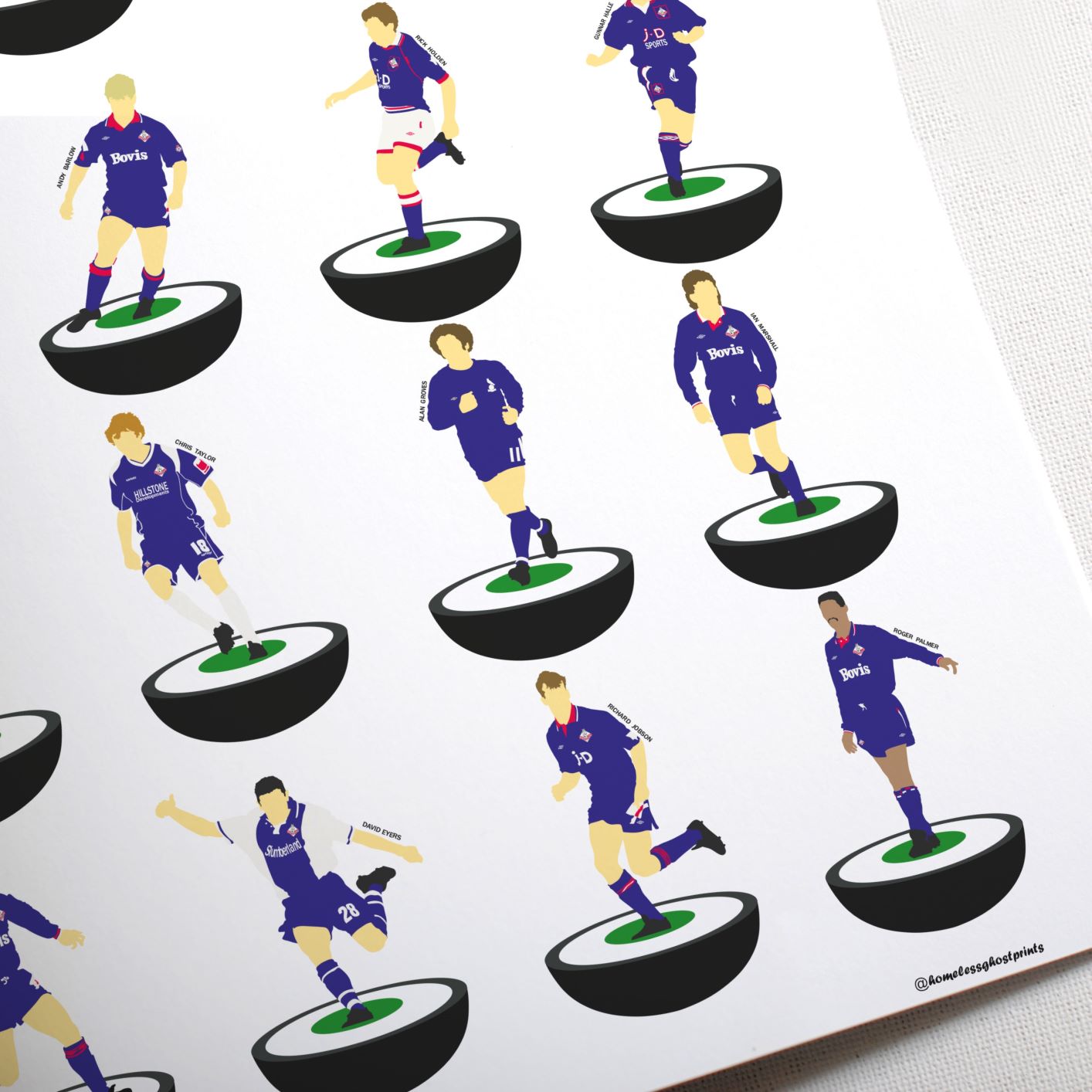 Oldham Athletic Subbuteo Print