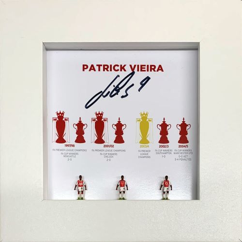 Patrick Vieira Signed Hand Painted Subbuteo Career Display