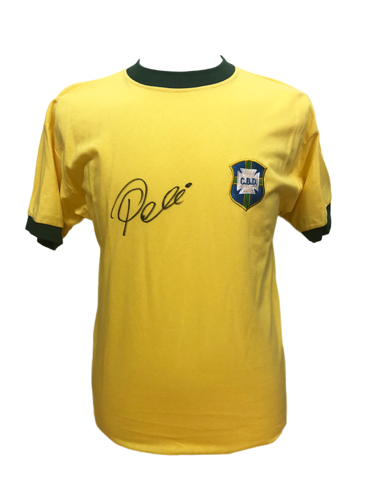 Pele Signed Brazil 1970 Shirt