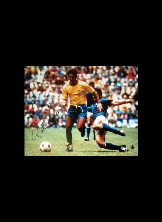 Rivelino Signed 1970 World Cup Final Photo