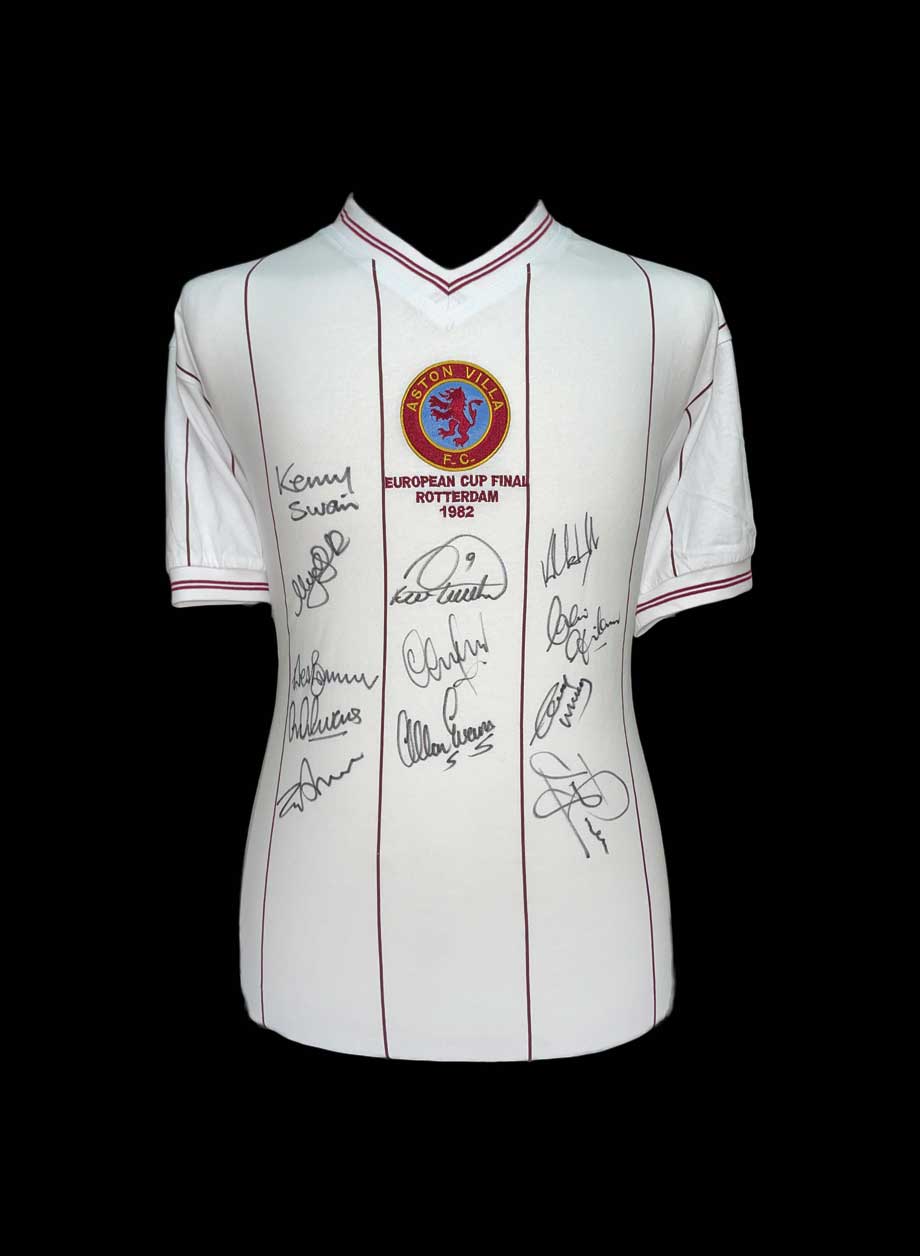 Aston Villa 1982 European Cup Final shirt signed by 12