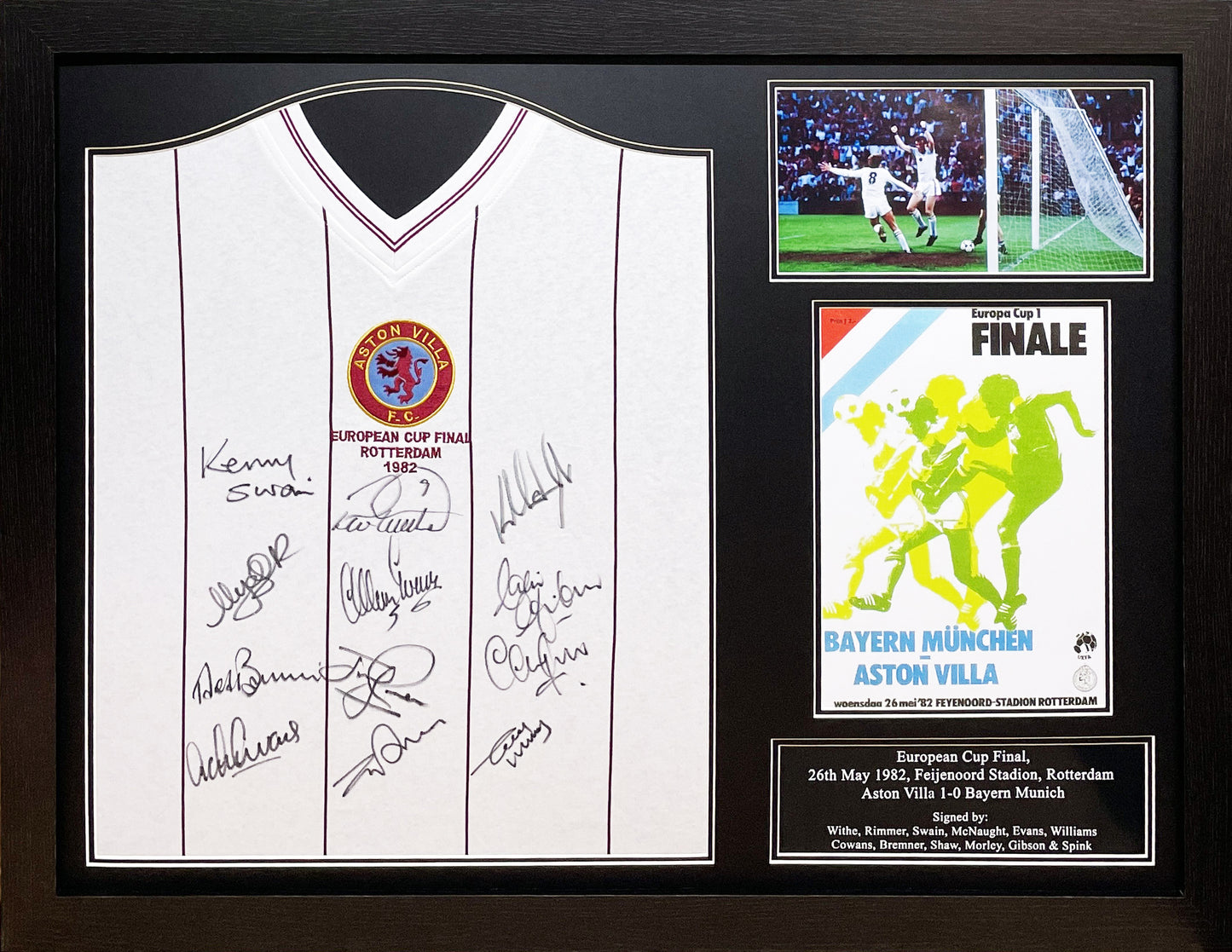 Aston Villa 1982 European Cup Final shirt signed by 12