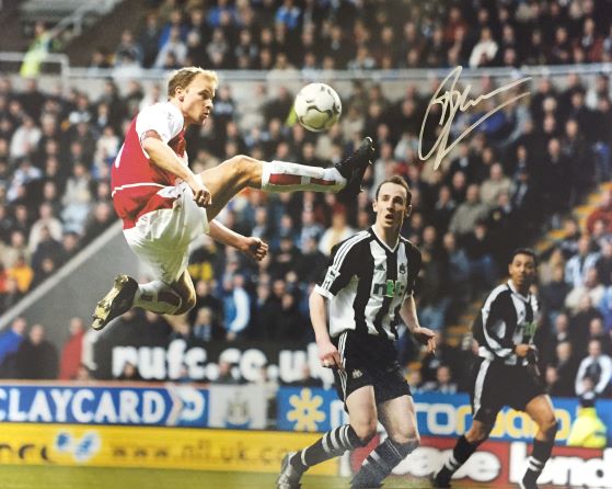 Dennis Bergkamp Signed Arsenal Photo