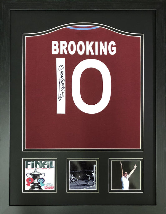 Trevor Brooking Signed West Ham Shirt - Framed
