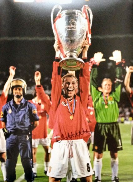Nicky Butt Signed 1999 Champions League Final Photo