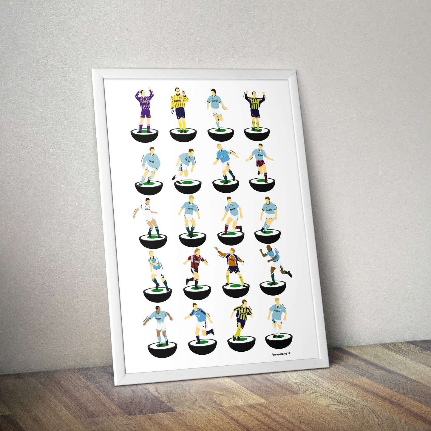 Manchester City 1990’s Subbuteo Print - Unframed