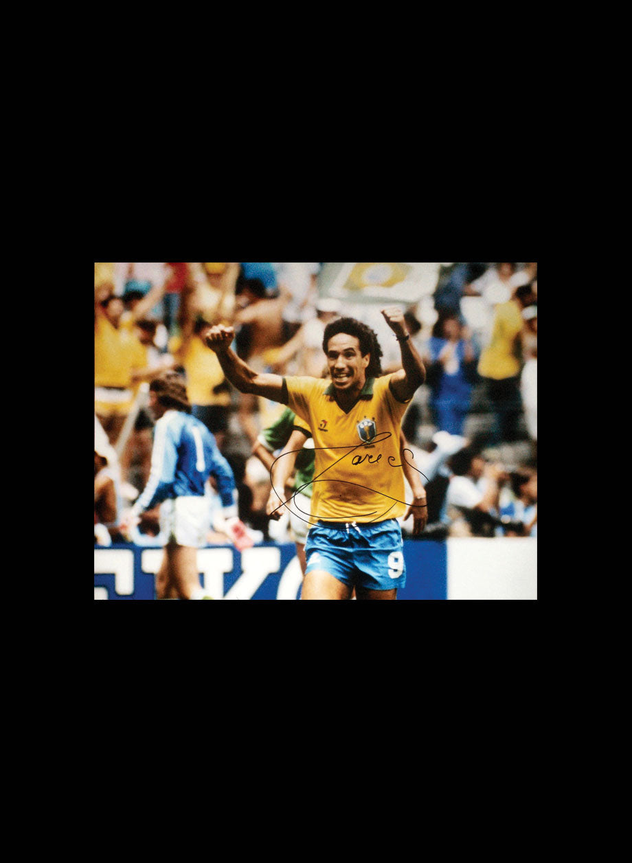 Careca Signed 1986 World Cup Photo