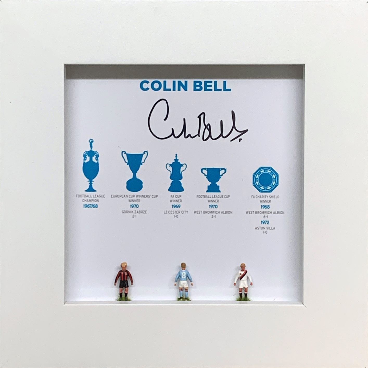 Colin Bell Signed Hand Painted Subbuteo Career Display