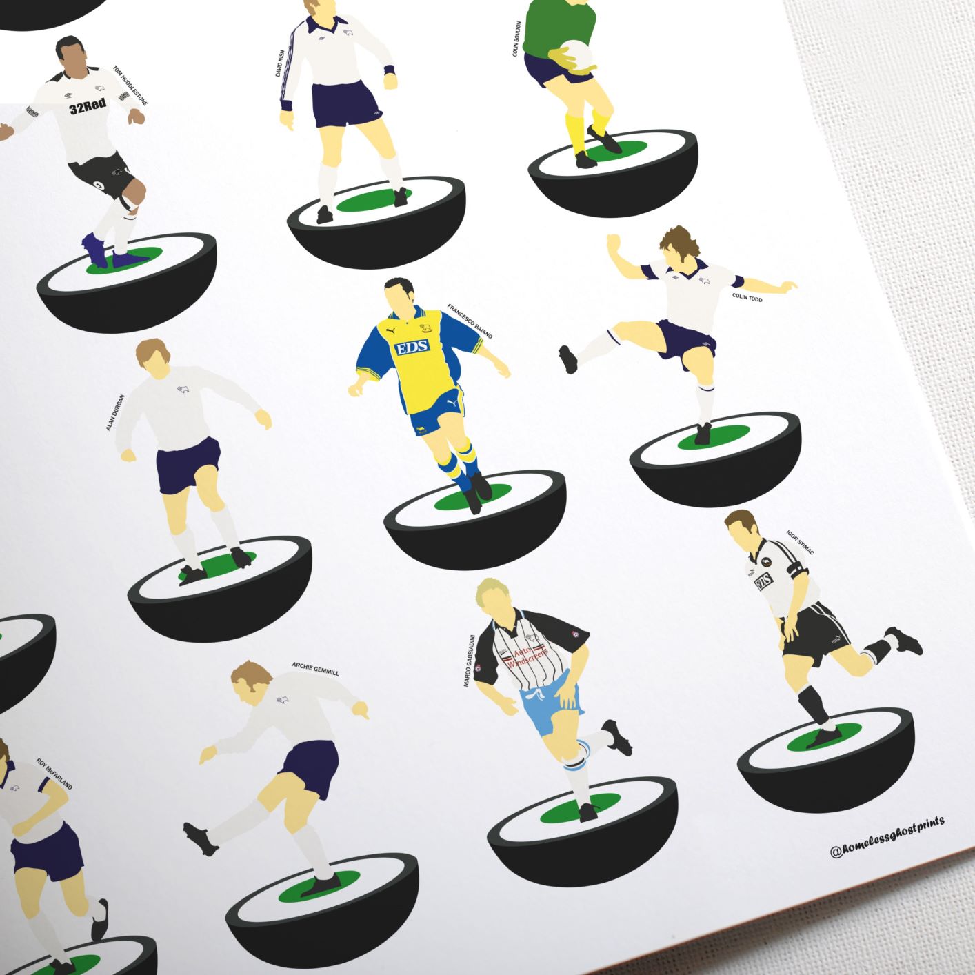 Derby County Subbuteo Print