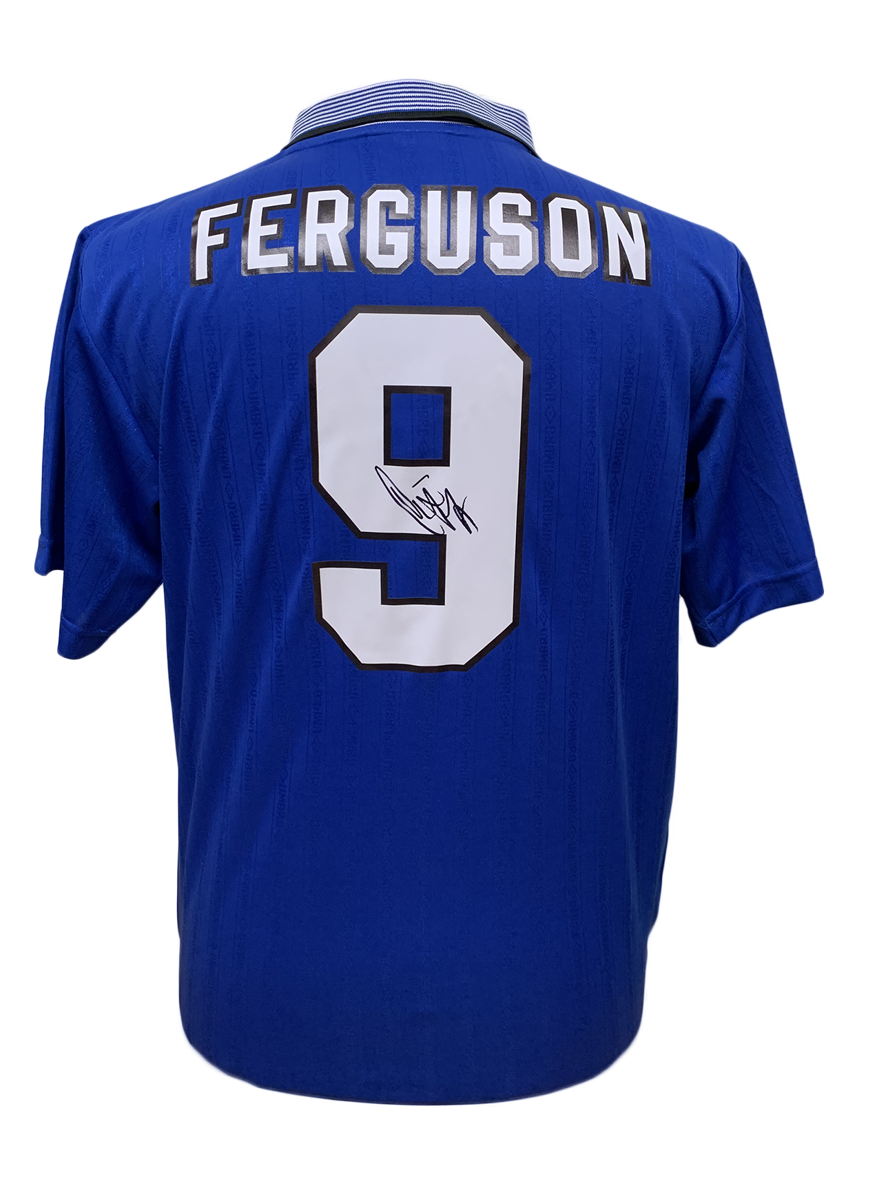 Duncan Ferguson Signed Everton 1995 FA Cup Final No.9 Shirt