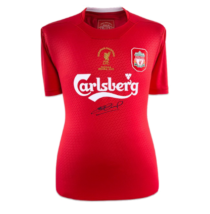 Steven Gerrard Signed Liverpool 2005 Champions League Final Shirt National Football Museum Shop
