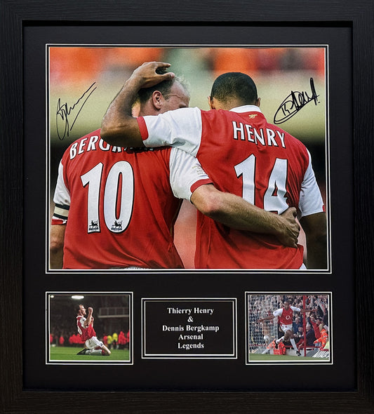 Henry & Bergkamp Signed Photo - Framed