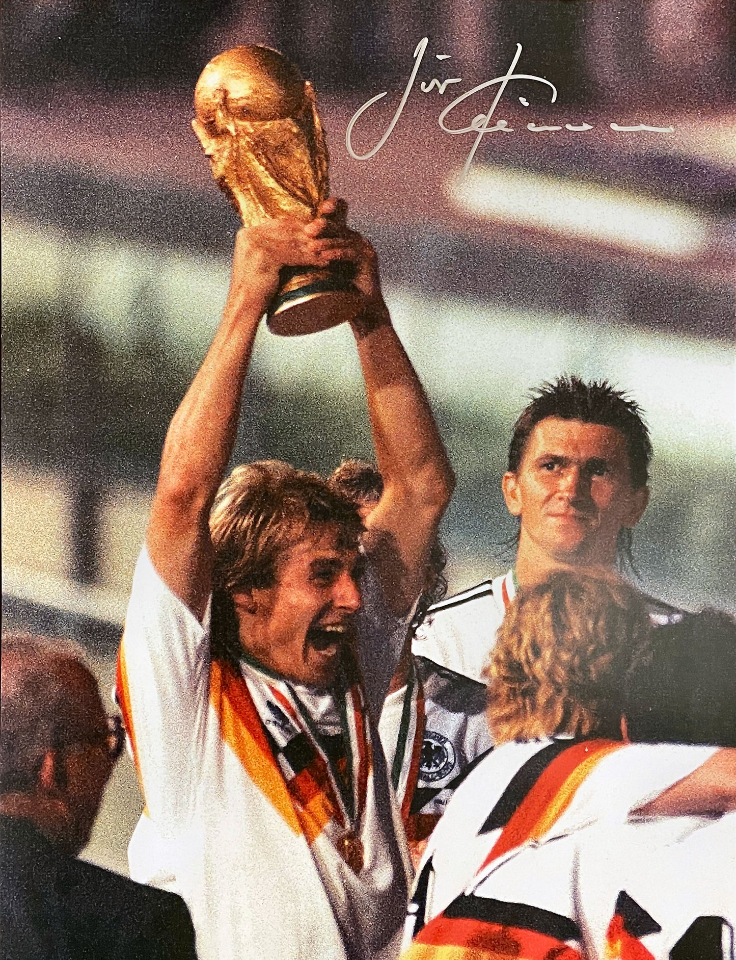 Jürgen Klinsmann Signed 1990 World Cup Final Photo