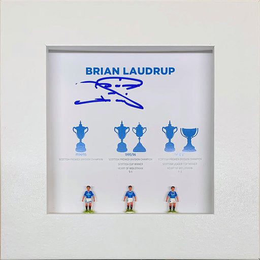 Brian Laudrup Signed Hand Painted Rangers Subbuteo Display