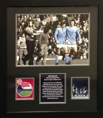 Denis Law & Mike Summerbee Dual Signed “The Backheel” Photo