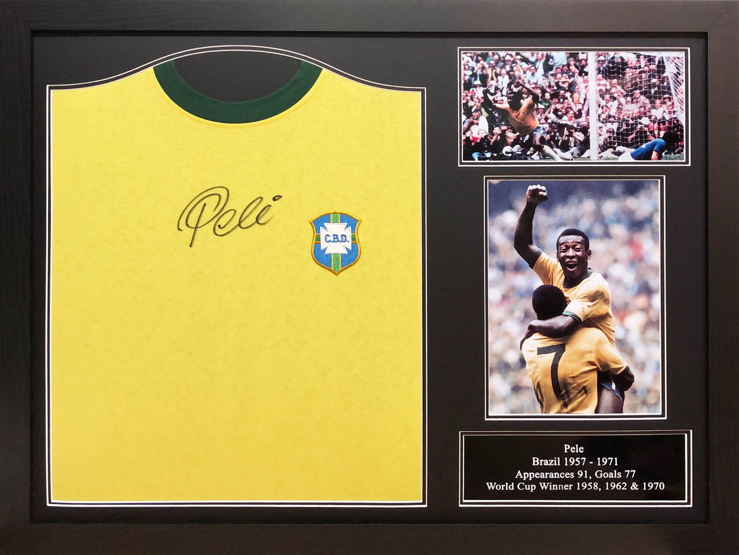 Pele Signed Brazil 1970 Shirt