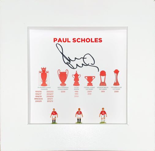 Paul Scholes Signed Hand Painted Subbuteo Career Display