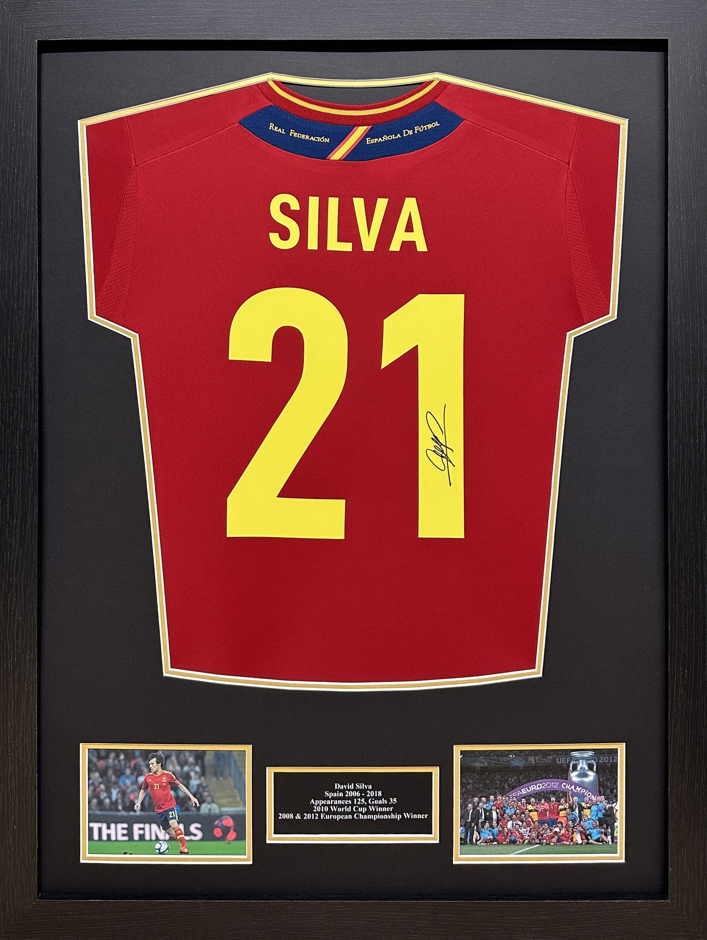David Silva Signed Spain Shirt