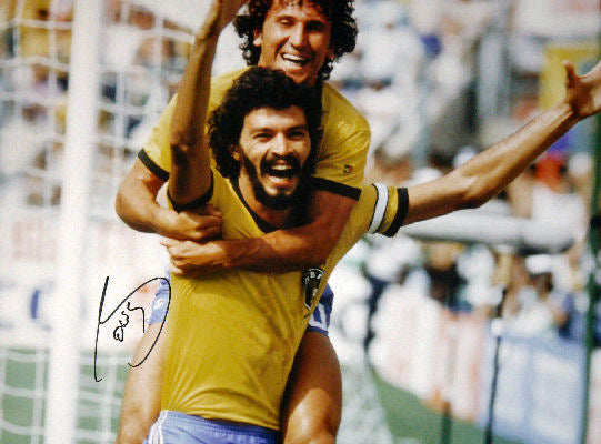 Sócrates Signed 1982 World Cup Photo