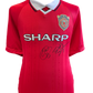 Solskjaer & Sheringham Dual Signed Manchester United 1999 Shirt (Retro Style)