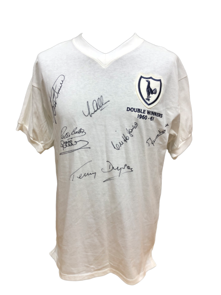 Tottenham 1961 Double Winners Shirt Signed by 7