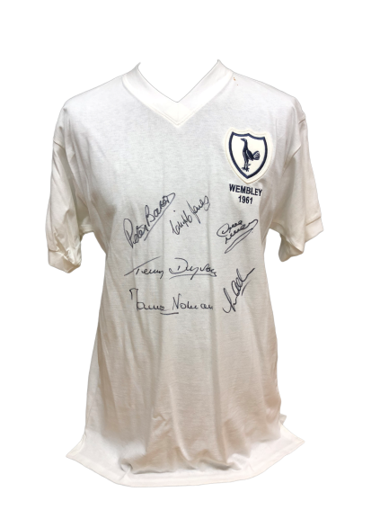 Tottenham 1961 Double Winners Shirt Signed by 6