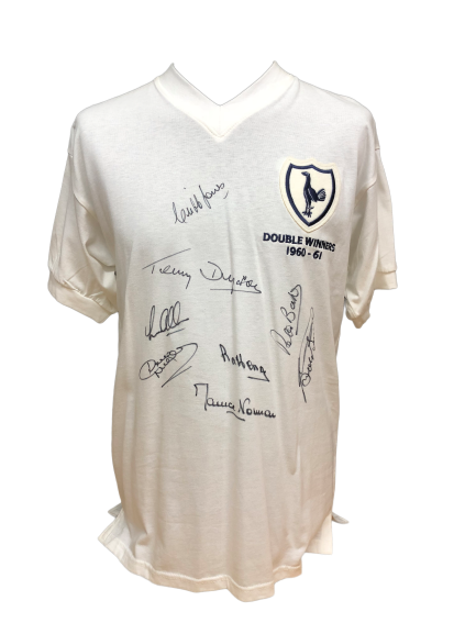Tottenham 1961 Double Winners Shirt Signed by 8