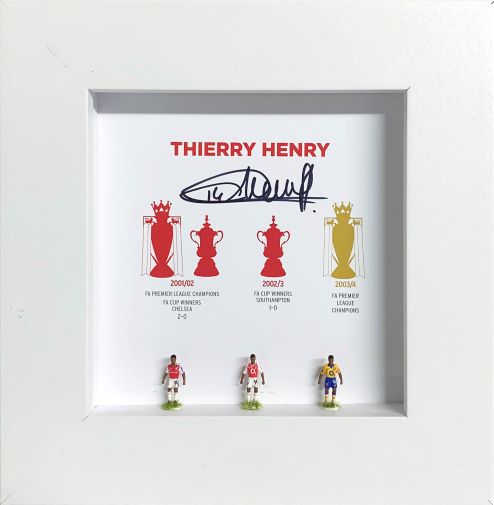 Thierry Henry Signed Hand Painted Subbuteo Career Display