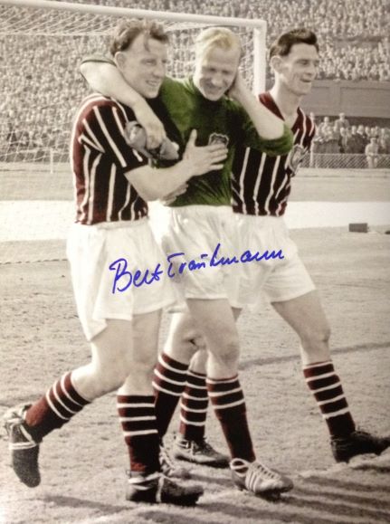 Bert Trautmann Signed 1956 FA Cup Final Photo