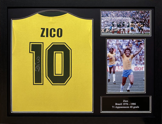 Zico Signed No.10 Brazil Shirt