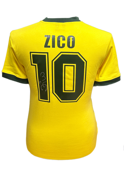 Zico Signed No.10 Brazil Shirt