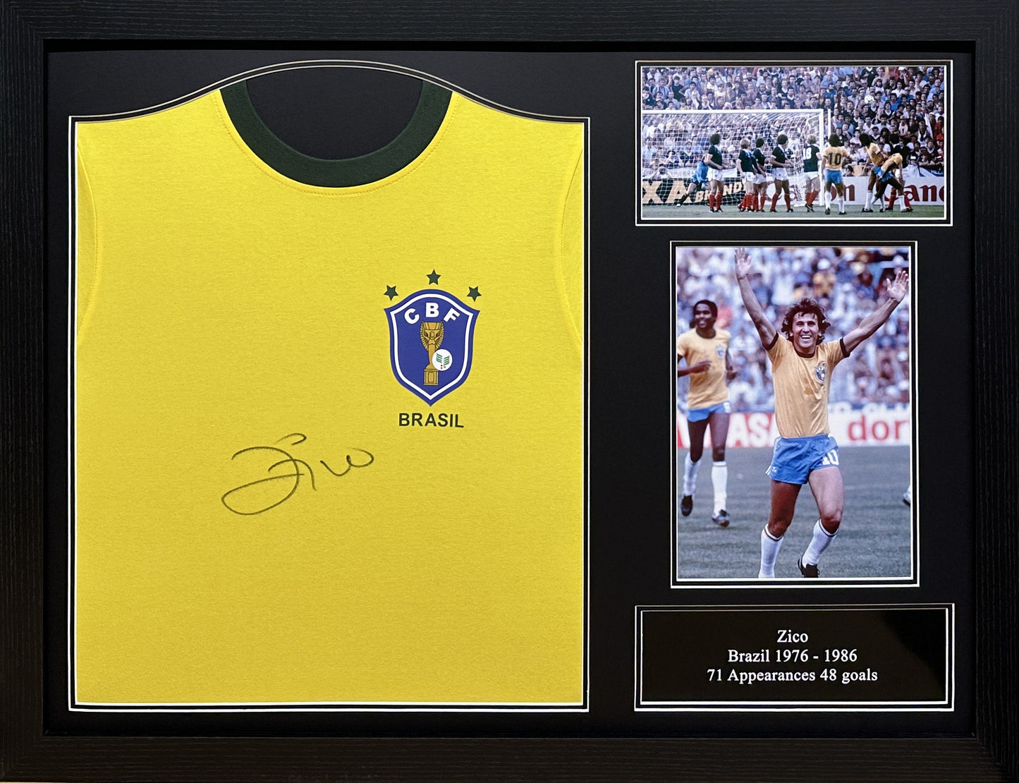 Zico Front Signed Brazil Shirt