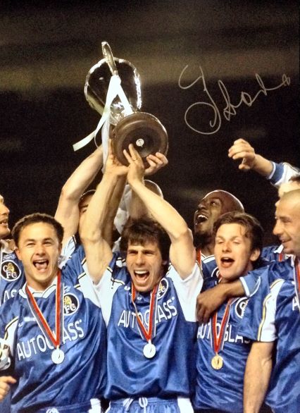 Gianfranco Zola Signed Chelsea 1998 ECWC Photo