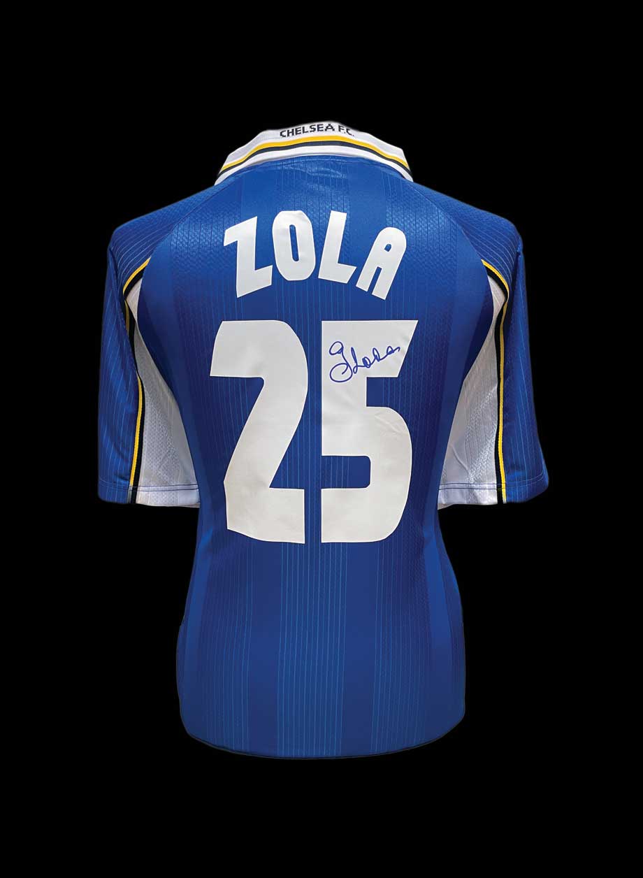 Gianfranco Zola signed Chelsea 1998 ECWC Final Shirt.